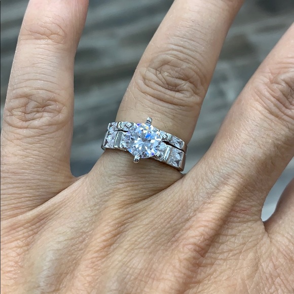 Jewelry - 1.5ct Round Engagement Ring Wedding Band 2 pc set